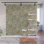William Morris Golden Lily Minor Green Gold Vintage Pattern  Wall Mural Gallery Image 1