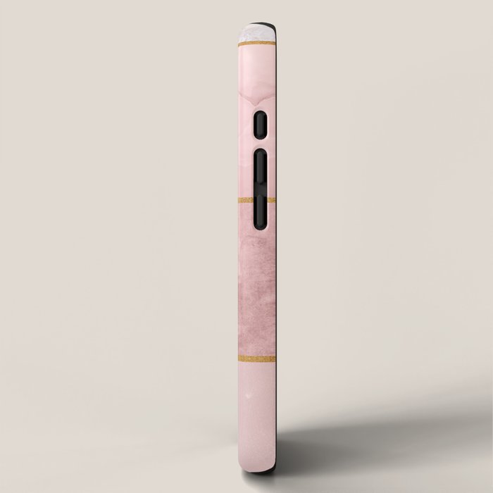 Pink and Gold Hexagon Quartz iPhone Case Gallery Image 2