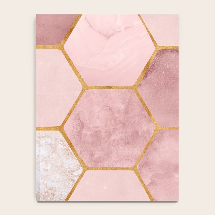 Pink and Gold Hexagon Quartz Notebook Gallery Image 4