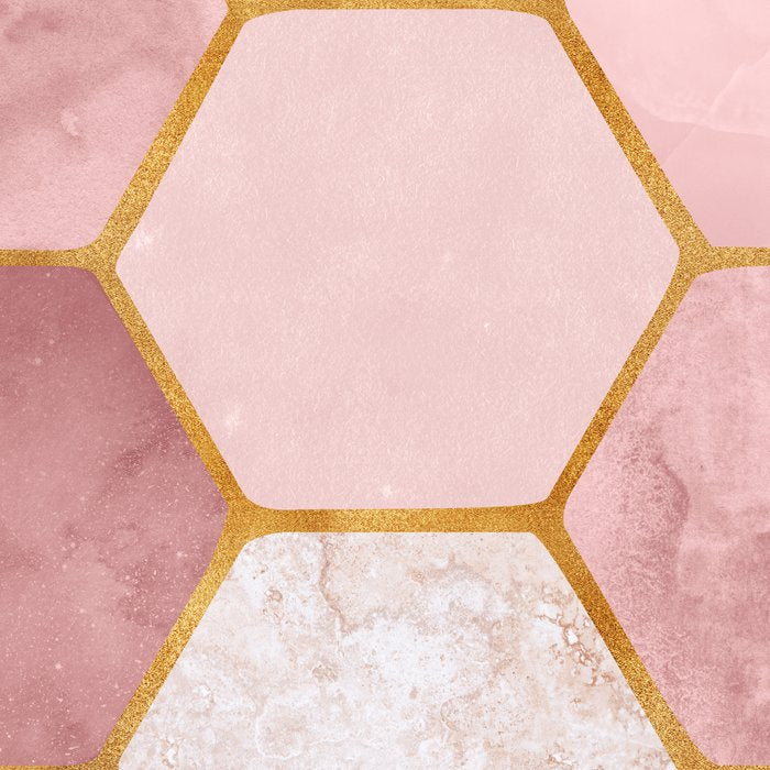 Pink and Gold Hexagon Quartz Coffee Mug Gallery Image 2