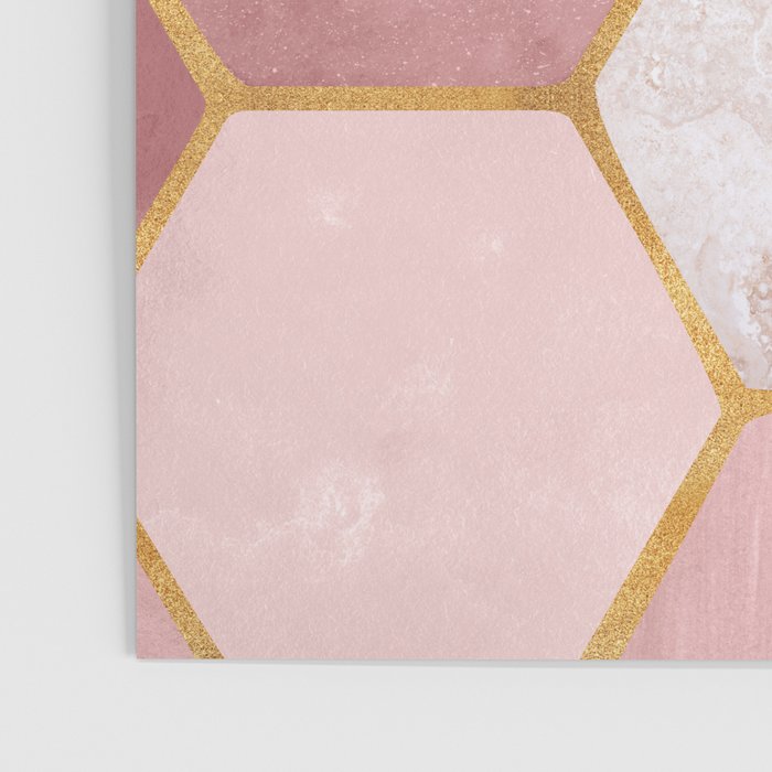 Pink and Gold Hexagon Quartz Poster Gallery Image 3