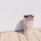 Pink and Gold Hexagon Quartz Travel Mug Gallery Image 4