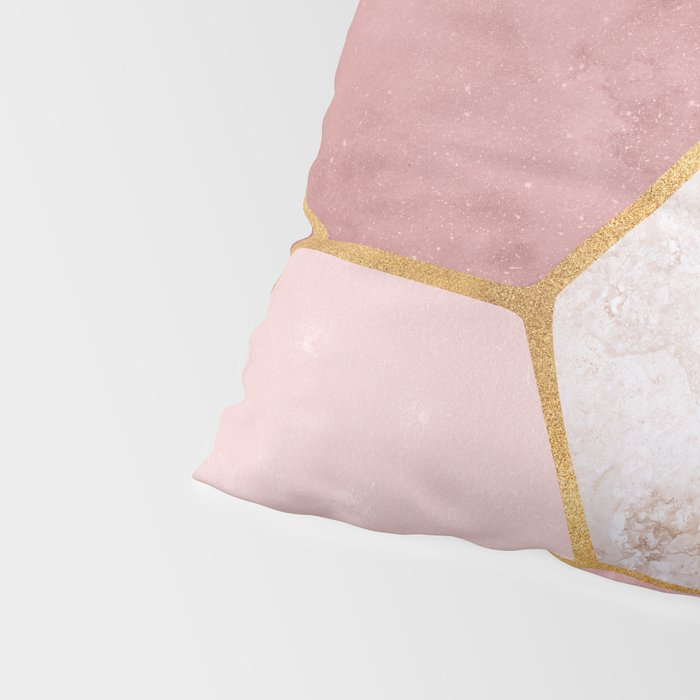Pink and Gold Hexagon Quartz Pillow Sham Gallery Image 4