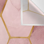 Pink and Gold Hexagon Quartz Wall Tapestry Gallery Image 3