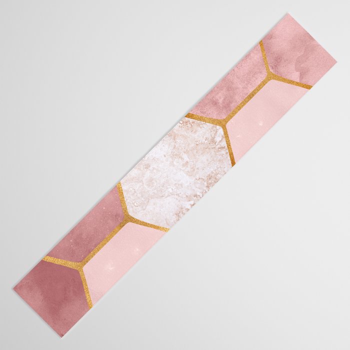 Pink and Gold Hexagon Quartz Table Runner Gallery Image 3