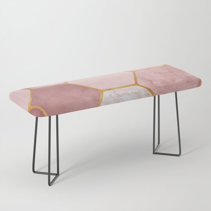 Pink and Gold Hexagon Quartz Bench Gallery Image 1
