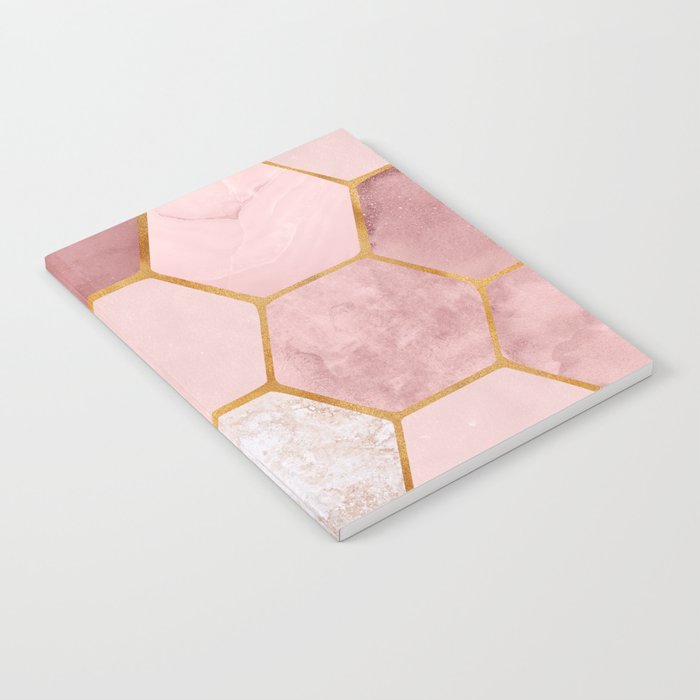 Pink and Gold Hexagon Quartz Notebook Gallery Image 2