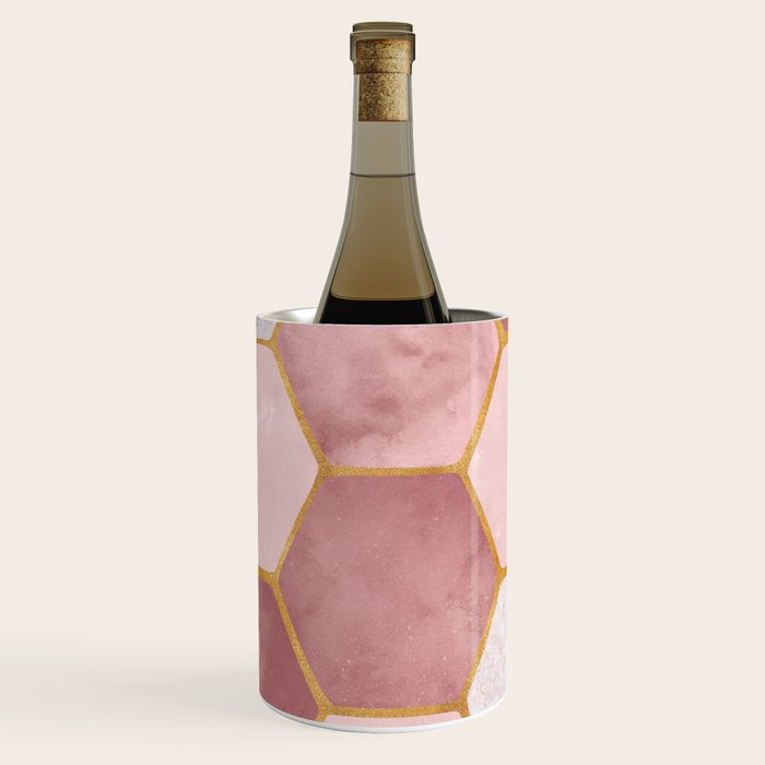 Pink and Gold Hexagon Quartz Wine Chiller Gallery Image 2