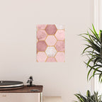 Pink and Gold Hexagon Quartz Poster Gallery Image 2