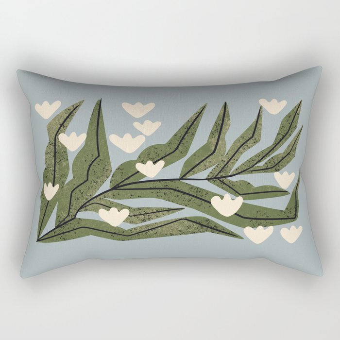 Reaching Tulips (Pale Blue) Rectangular Pillow Gallery Image 2