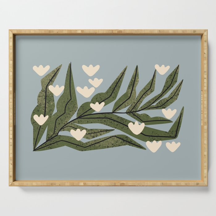 Reaching Tulips (Pale Blue) Serving Tray Gallery Image 1