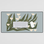 Reaching Tulips (Pale Blue) Desk Mat Gallery Image 1