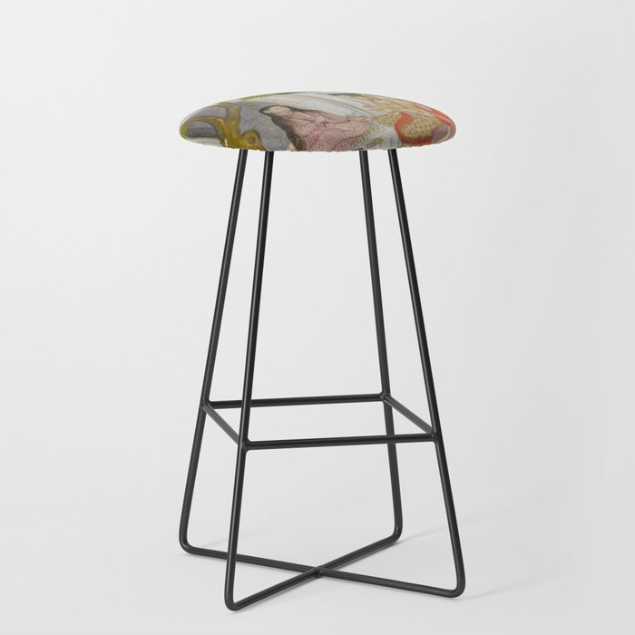 Fortune Teller Indian Painted Illustration Stool Gallery Image 1