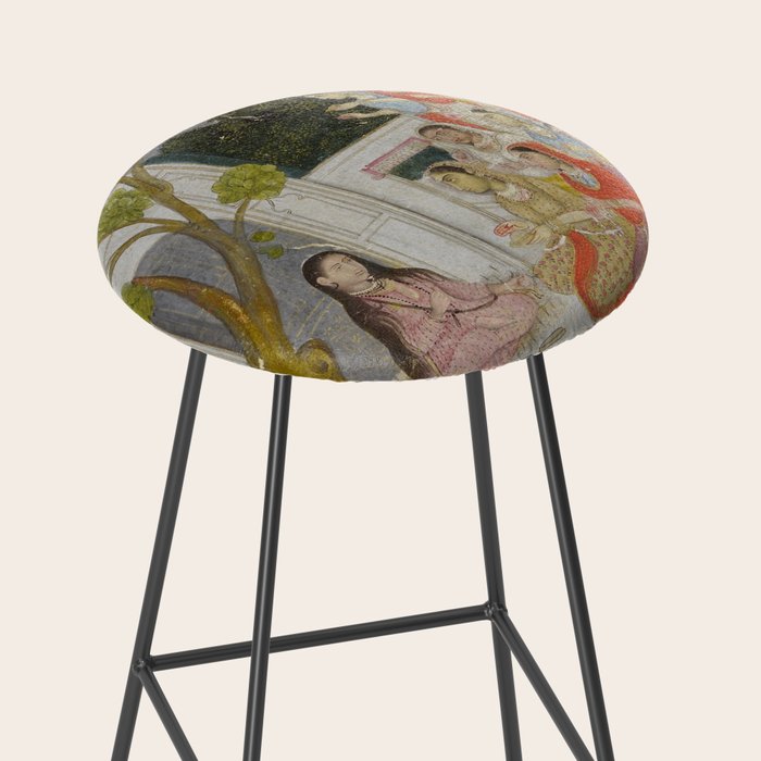 Fortune Teller Indian Painted Illustration Stool Gallery Image 2