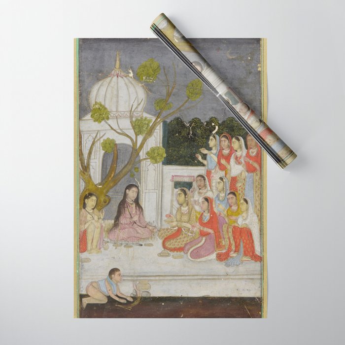 Fortune Teller Indian Painted Illustration Wrapping Paper Gallery Image 1