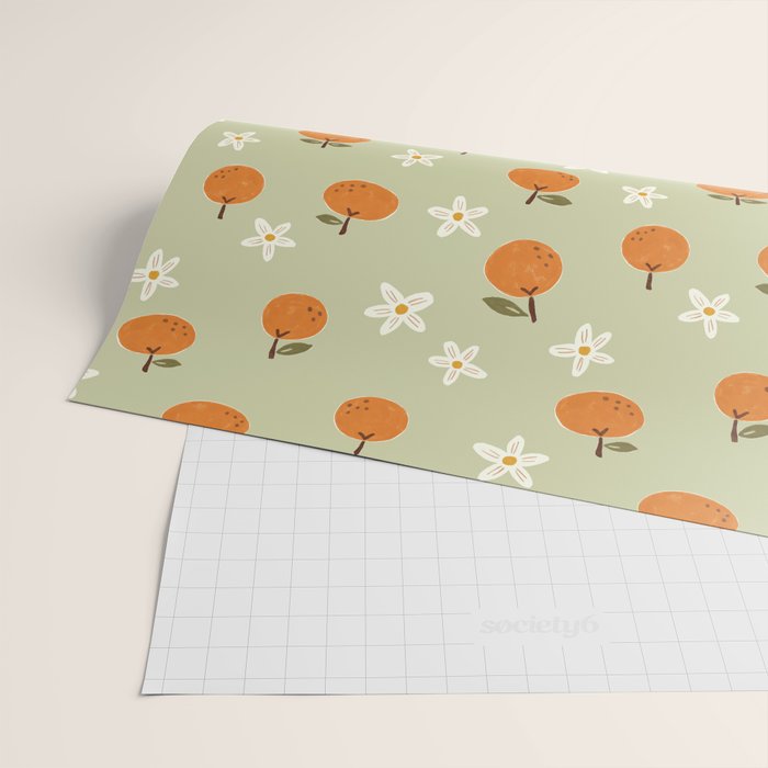 Little Orange Blossoms Wrapping Paper Gallery Image 2