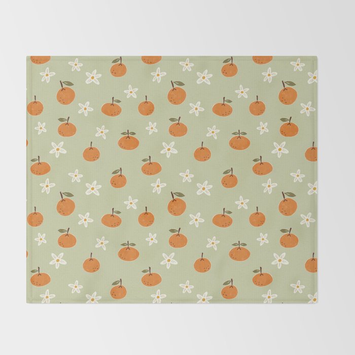 Little Orange Blossoms Throw Blanket Gallery Image 2