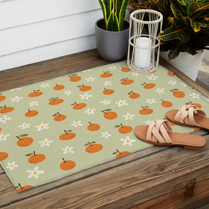 Little Orange Blossoms Outdoor Rug Gallery Image 2