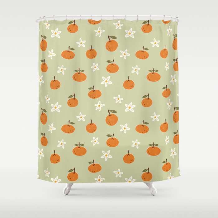 Little Orange Blossoms Shower Curtain Gallery Image 1