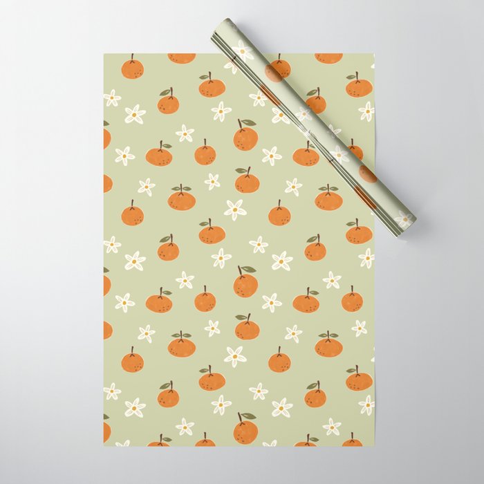Little Orange Blossoms Wrapping Paper Gallery Image 1