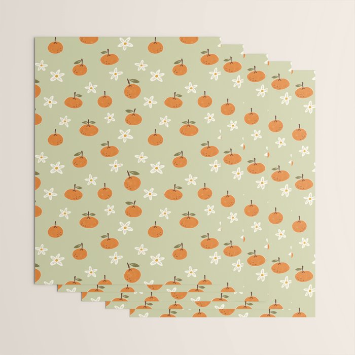 Little Orange Blossoms Wrapping Paper Gallery Image 3