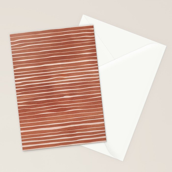 Nomad Terracotta Stripes Stationery Card Gallery Image 2