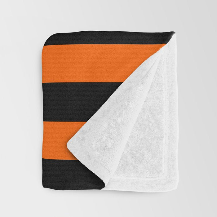 Black & Orange Stripes Throw Blanket Gallery Image 3