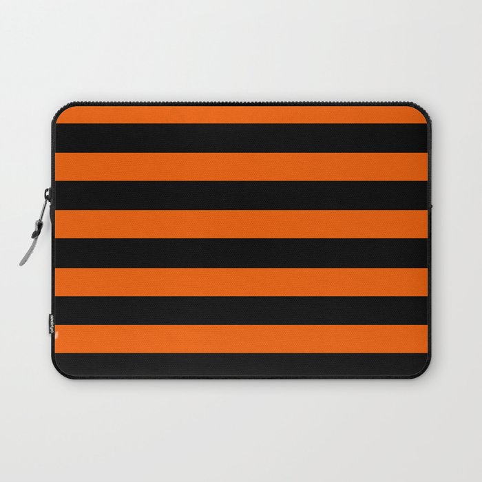 Black & Orange Stripes Laptop Sleeve Gallery Image 1
