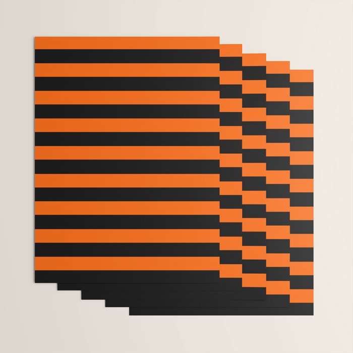 Black & Orange Stripes Wrapping Paper Gallery Image 3