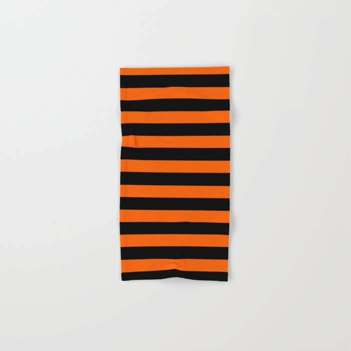 Black & Orange Stripes Bath Towel Gallery Image 1