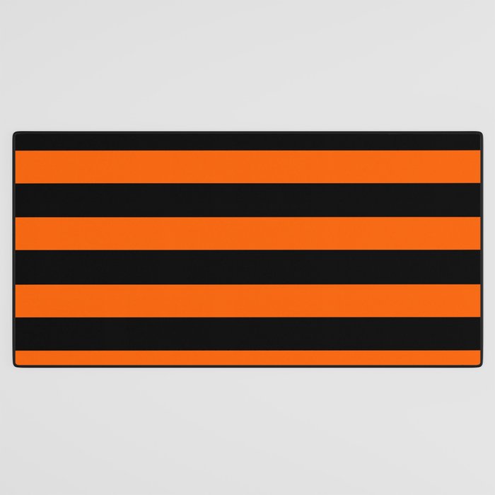 Black & Orange Stripes Desk Mat Gallery Image 3