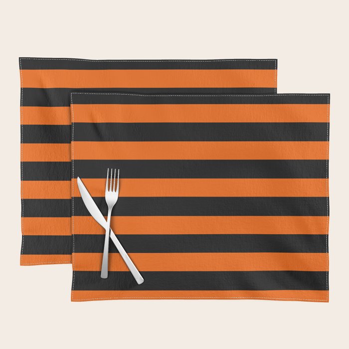 Black & Orange Stripes Placemat Gallery Image 1