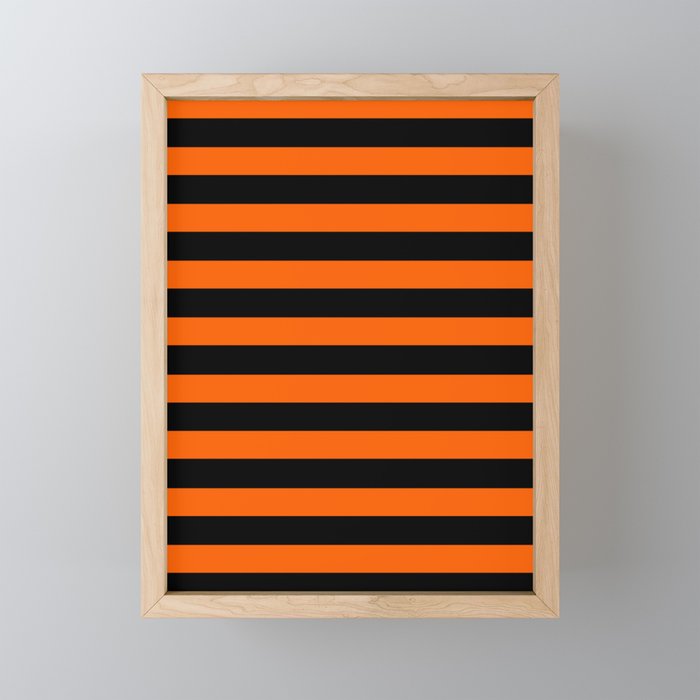 Black & Orange Stripes Mini Art Print Gallery Image 1