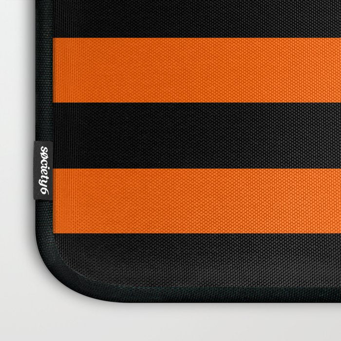 Black & Orange Stripes Laptop Sleeve Gallery Image 3