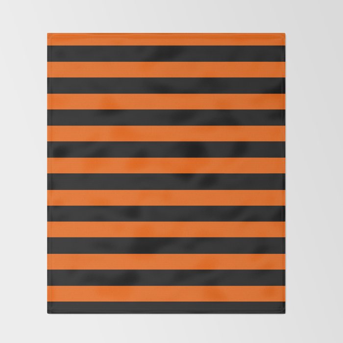 Black & Orange Stripes Throw Blanket Gallery Image 2