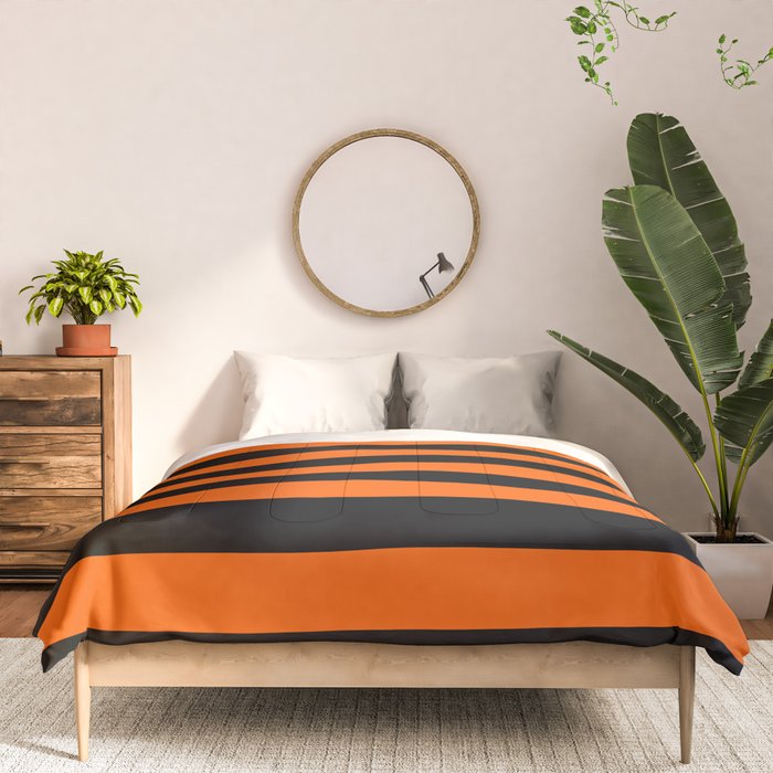 Black & Orange Stripes Comforter Gallery Image 3