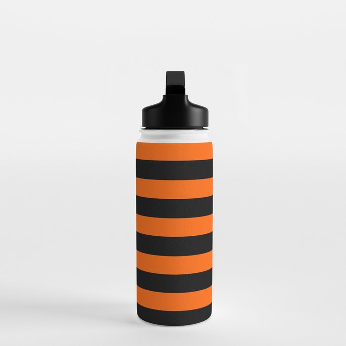 Black & Orange Stripes Water Bottle Gallery Image 3