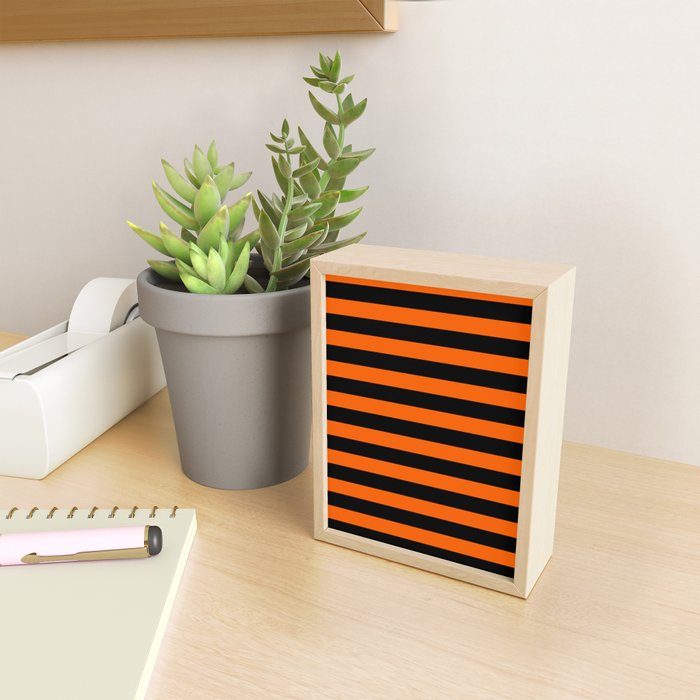 Black & Orange Stripes Mini Art Print Gallery Image 2