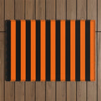 Black & Orange Stripes Outdoor Rug Gallery Image 1