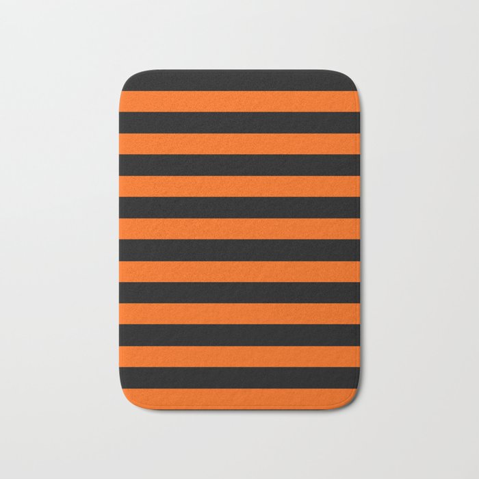 Black & Orange Stripes Bath Mat Gallery Image 1