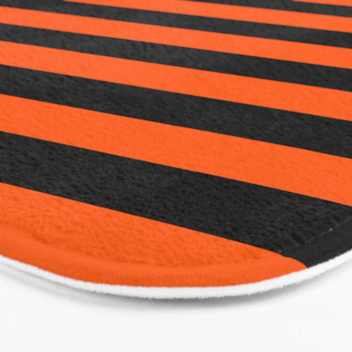 Black & Orange Stripes Bath Mat Gallery Image 3
