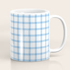 Blue geometric plaid gingham pattern Coffee Mug Gallery Image 1