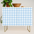 Blue geometric plaid gingham pattern Credenza Gallery Image 1