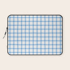 Blue geometric plaid gingham pattern Laptop Sleeve Gallery Image 1