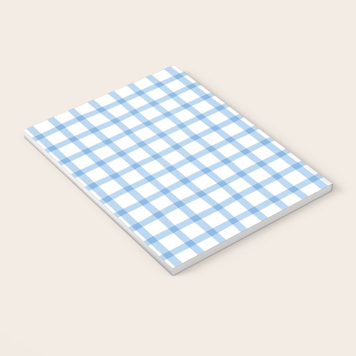 Blue geometric plaid gingham pattern Notebook Gallery Image 3