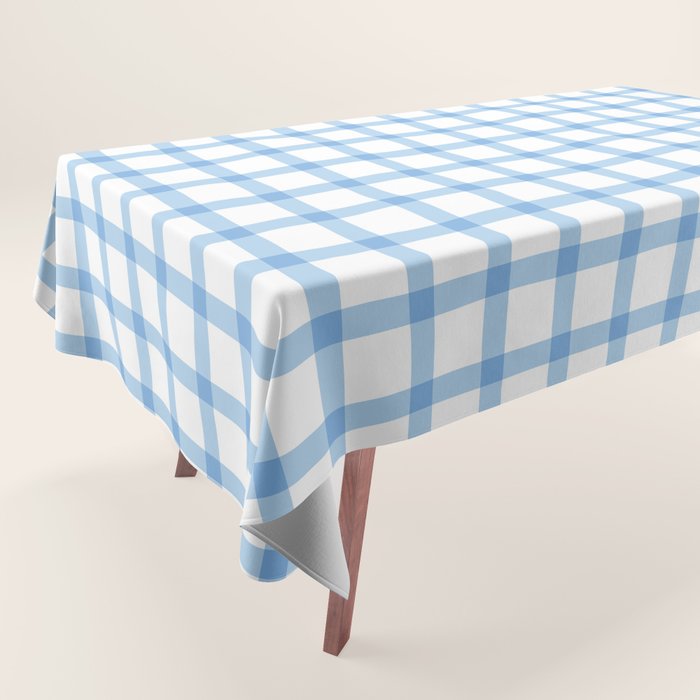 Blue geometric plaid gingham pattern Tablecloth Gallery Image 1