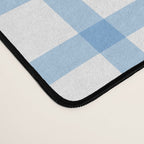 Blue geometric plaid gingham pattern Desk Mat Gallery Image 4