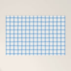 Blue geometric plaid gingham pattern Welcome Mat Gallery Image 1