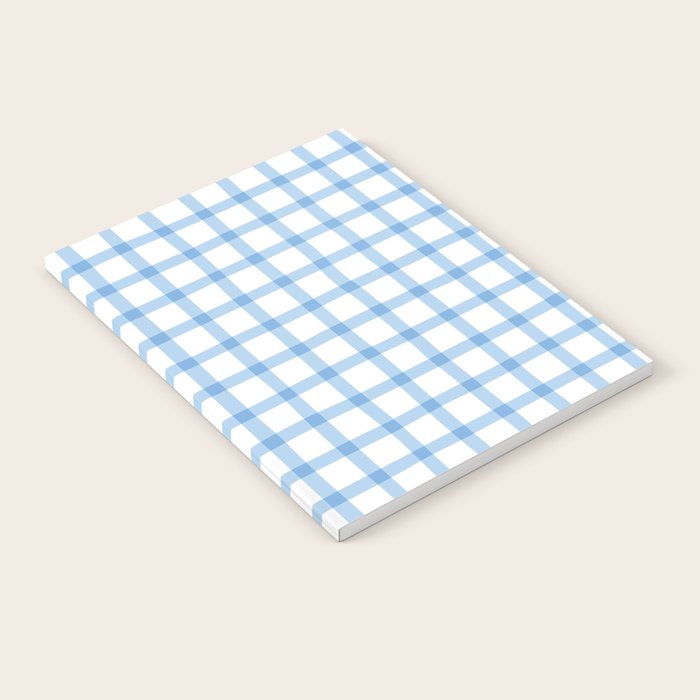 Blue geometric plaid gingham pattern Notebook Gallery Image 2