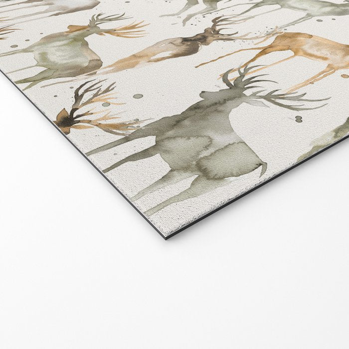 Fall Winter Woodland Deer Animals Welcome Mat Gallery Image 2